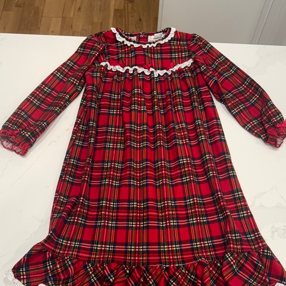 Little Me Red Plaid Kids Nightgown